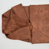 Brown Flocked Floral Woven Fabric - 54" x 72"