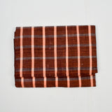 Warm Brown, Pink + White Plaid Woven Shirting Fabric with Pocket - 30" x 88"