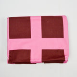Maroon + Pink Square Print Twill Woven Canvas Fabric 30" x 112"