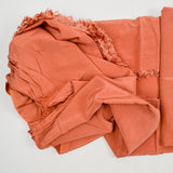 Dusty Coral Orange Ribbed Woven Fabric - 48" x 90"