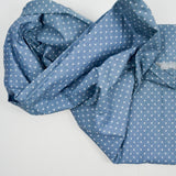 Blue + White Leaf Print Quilting Weight Woven Fabric - 66" x 104"