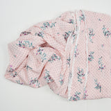 Light Pink, Black + Green Floral Print Crinkle Crepe Woven Fabric - 50" x 96"