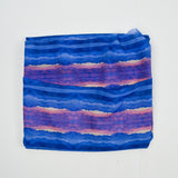 Blue, Orange + Purple Sunset Print Sheer Flowy Woven Fabric - 58" x 106"