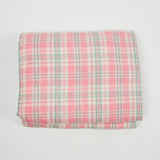 Pink, Green + White Plaid Brushed Flannel Woven Fabric - 35" x 160"