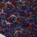 Blue, Brown + Yellow Cowboy Print Shirt Weight Woven Fabric - 44" x 112"