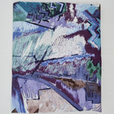 Purple, Blue, Green + White Abstract Print Woven Drapery Fabric - 60" x 120"