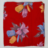 Red, Yellow, Blue + Pink Floral Print Flowy Woven Fabric - 56" x 72"