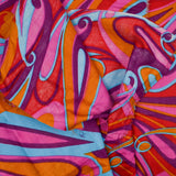 Blue, Orange, Pink + Purple Groovy Geometric Print Woven Fabric - 45" x 96"