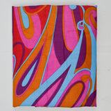 Blue, Orange, Pink + Purple Groovy Geometric Print Woven Fabric - 45" x 96"