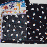 Black, White, Orange + Blue Dove Print Quilting Weight Woven Fabric - 44" x 192"