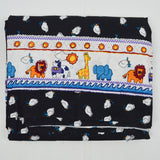 Black, White, Orange + Blue Dove Print Quilting Weight Woven Fabric - 44" x 192"
