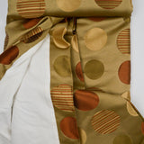 Warm Tones Brocade Polka Dot Woven Fabric Curtain with Backing - 60" x 114" (Unfinished edge)
