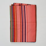White, Red, Blue + Brown Stripe Lightweight Woven Fabric - 43" x 98"
