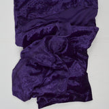 Purple Embossed Swirls Velvet Stretchy Knit Fabric - 64" x 86"