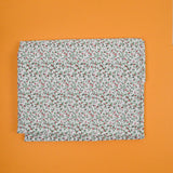 White, Red + Green Floral Print Quilting Weight Woven Fabric - 44" x 108"