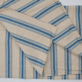 Beige + Blue Stripe Pieced Woven Fabric - 36" x 102" (Some Stains)