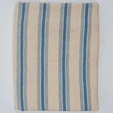 Beige + Blue Stripe Pieced Woven Fabric - 36" x 102" (Some Stains)