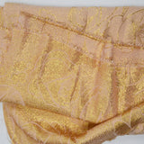 Light Pink + Gold Metallic Brocade Fabric - 55" x 156"