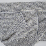 Blue + Ivory Stretch Cotton Tweed Woven Fabric - 62" x 100"