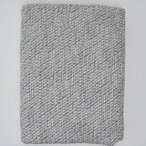 Blue + Ivory Stretch Cotton Tweed Woven Fabric - 62" x 100"