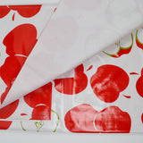Red + White Apple Print Vinyl Coated Woven Fabric - 47" x 80"
