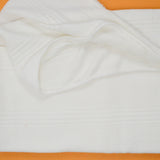 White Fuzzy Stripe Stretchy Knit Fabric - 58" x 66"