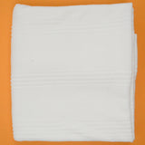 White Fuzzy Stripe Stretchy Knit Fabric - 58" x 66"