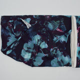 Blue + Teal Floral Print Stretchy Jersey Knit Fabric - 64" x 120"