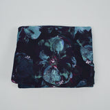 Blue + Teal Floral Print Stretchy Jersey Knit Fabric - 64" x 120"