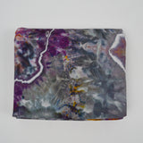Gray, Purple + Orange Marble Print Batik Woven Fabric - 102" x 232"