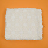 White + Sparkly Geometric Eyelash Texture Woven Fabric - 60" x 80"