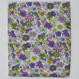 White, Purple, Light Blue + Green Floral Print Kokka Cotton Lawn Woven Fabric - 42" x 112"