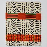 Black, Cream, Orange + Green Geometric Print Woven Fabric - 26" x 108"