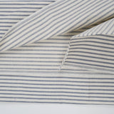 Off-White + Blue Stripe Woven Ticking Fabric - 32" x 90"