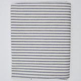 Off-White + Blue Stripe Woven Ticking Fabric - 32" x 90"