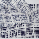 Navy + White Plaid Print Rayon Drapey Woven Fabric - 56" x 114"