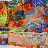 Rainbow Marble Print Flowy Crepe Woven Fabric - 48" x 108"
