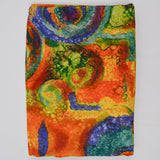 Rainbow Marble Print Flowy Crepe Woven Fabric - 48" x 108"