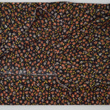 Black, Orange, Yellow + White Floral Print Flowy Woven Apparel Fabric - 60" x 88"