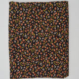 Black, Orange, Yellow + White Floral Print Flowy Woven Apparel Fabric - 60" x 88"