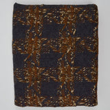 Gray + Brown Plaid Thick Woolly Woven Fabric - 38" x 56"