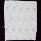 White + Blue Floral Eyelet Embroidered Sheer Woven Fabric - 46" x 152"