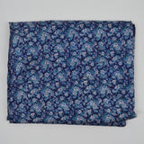 Blue, Green + Purple Floral Print Lightweight Silky Woven Fabric - 54" x 232"