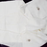 White Semi-Sheer Damask Stripe Woven Fabric - 26" x 108" - Some Stains