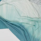 Teal + White Ombré Polyester Knit Fabric - 52" x 92"