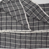 Gray, Black + White Plaid Yarn Dyed Woven Fabric - 56" x 156"
