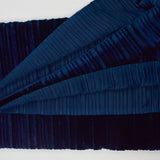 Navy Blue Velvet Textured Stripe Fabric - 62" x 86"