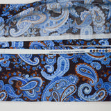 Blue + Brown Paisley Print Quilting Weight Woven Fabric - 44" x 176"