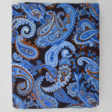 Blue + Brown Paisley Print Quilting Weight Woven Fabric - 44" x 176"