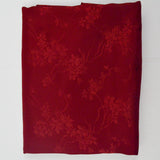Red Floral Silky Jacquard Woven Fabric - 60" x 132"